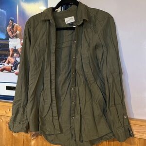 Green long sleeved button up